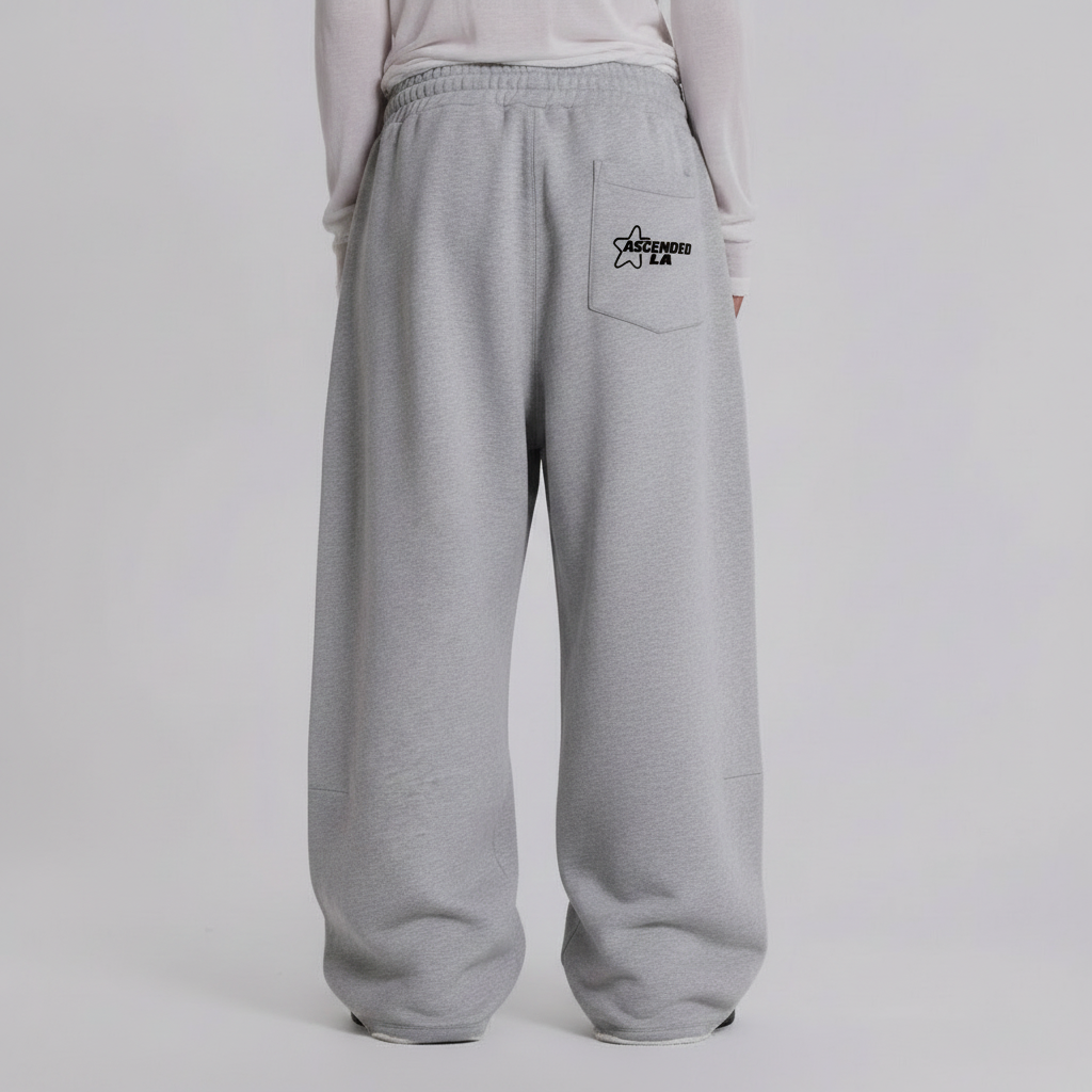 Ultra Baggy Grey Sweatpants Back View