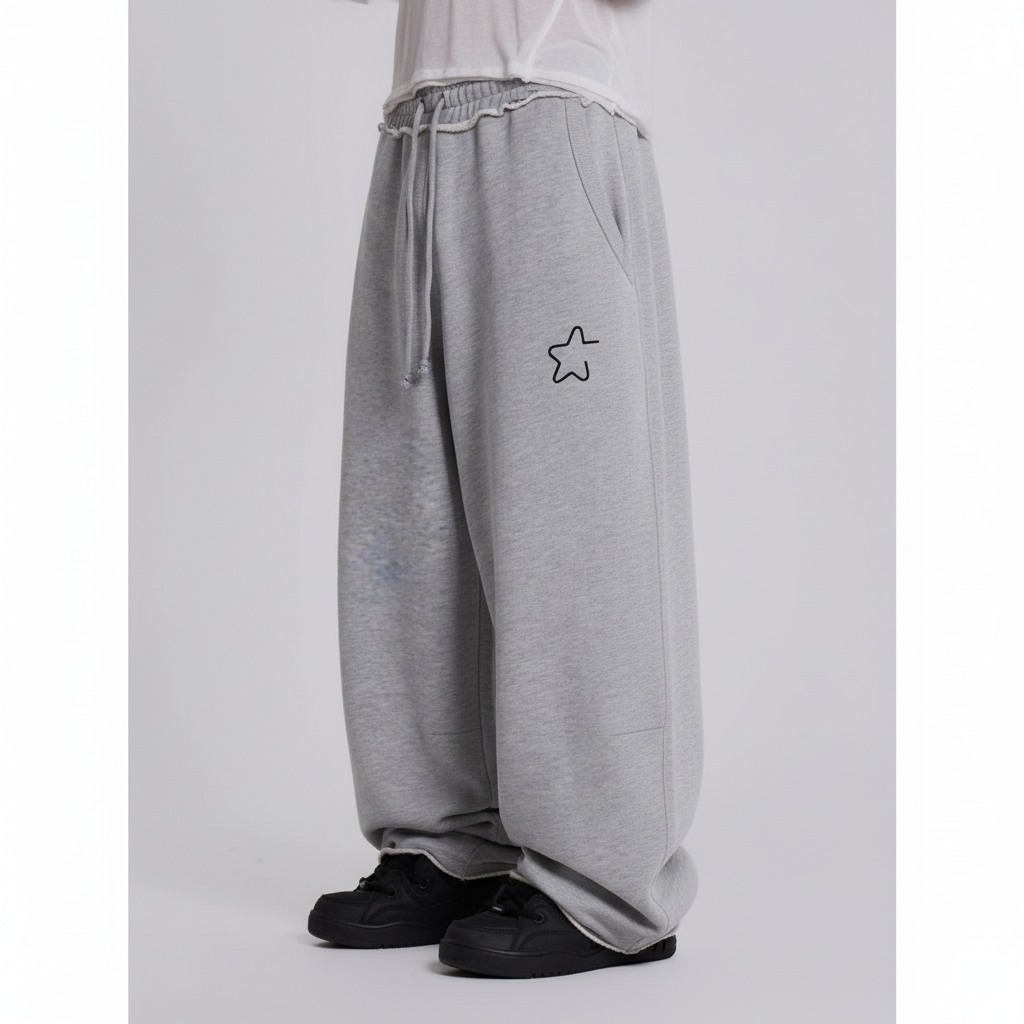 Ultra Baggy Grey Sweatpants Front View